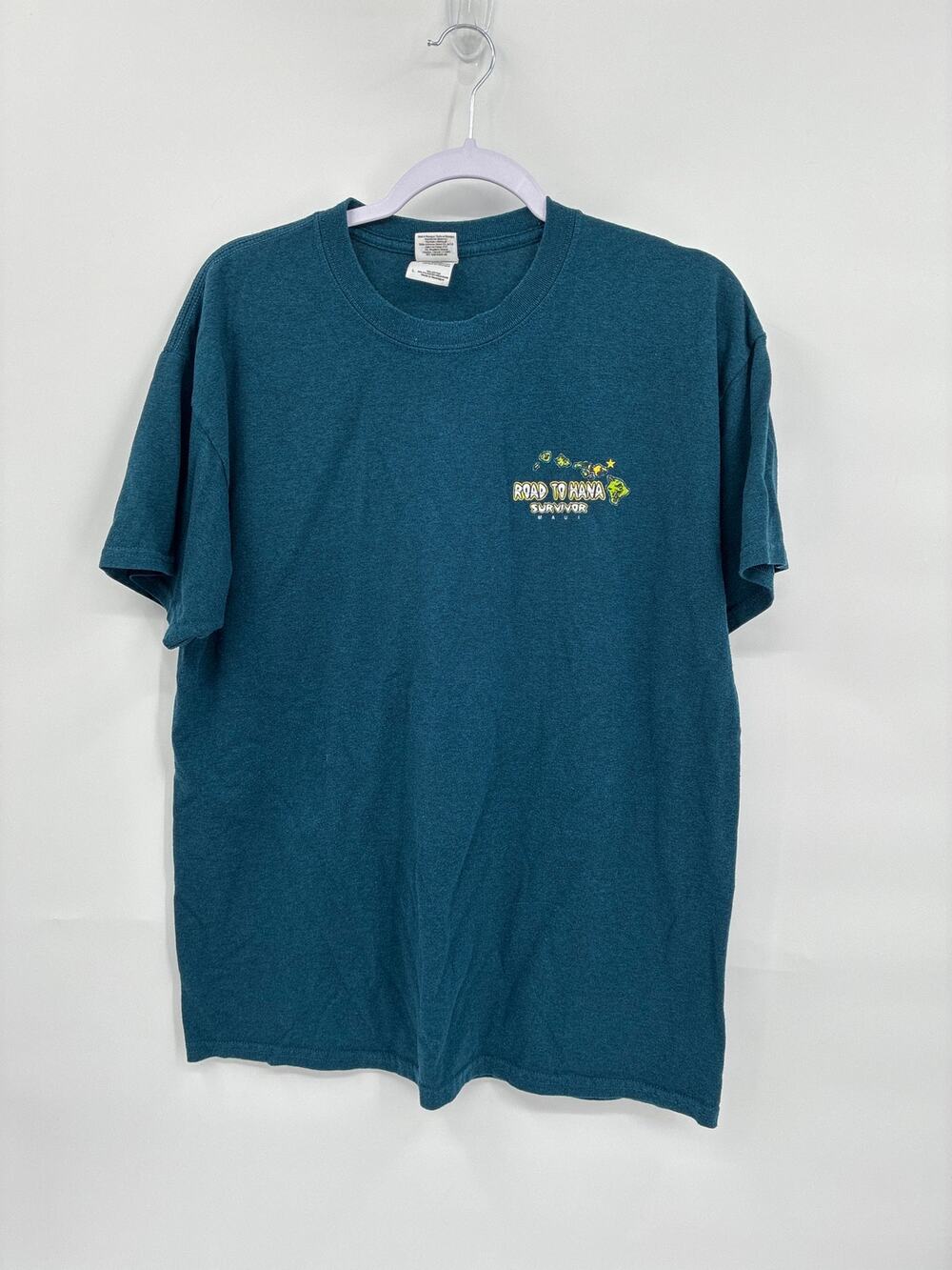 Road to Hana Survivor Green Short Sleeve T-shirt Gildan Shirt Large